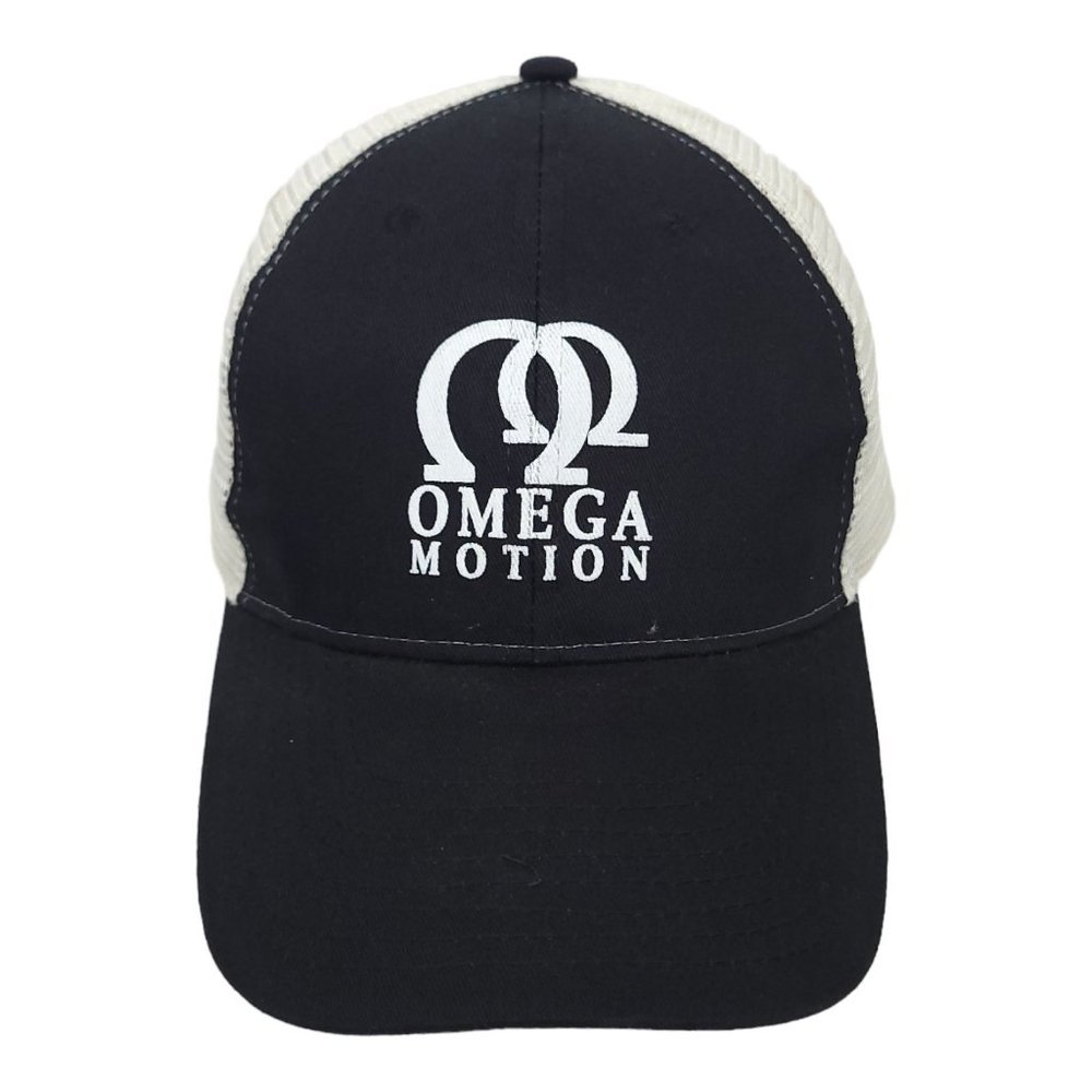 Omega Motion Mesh Strapback Cap Trucker Hat Vitronic Black White